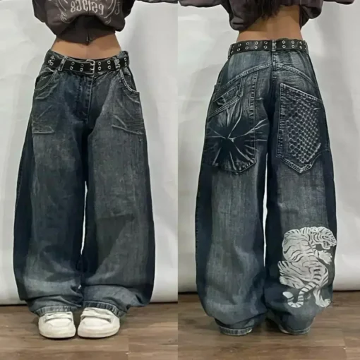 Skull Embroidered Jeans - Image 21