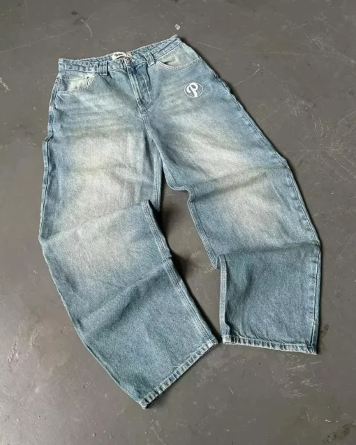 Skull Embroidered Jeans - Image 10