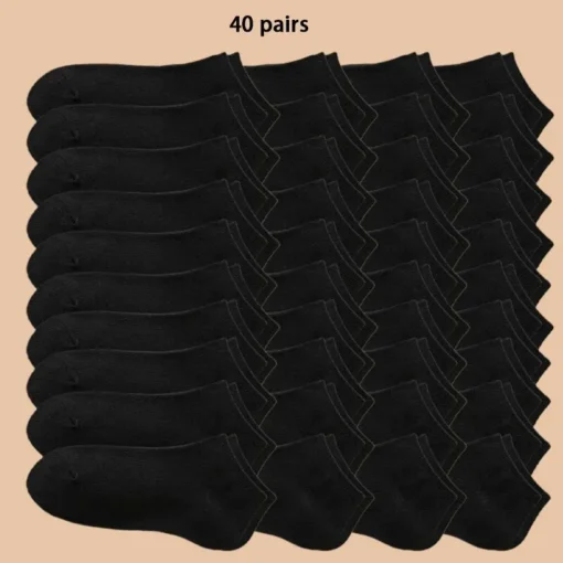 Unisex 40/20/10 Pairs of Solid Color Socks - Image 4