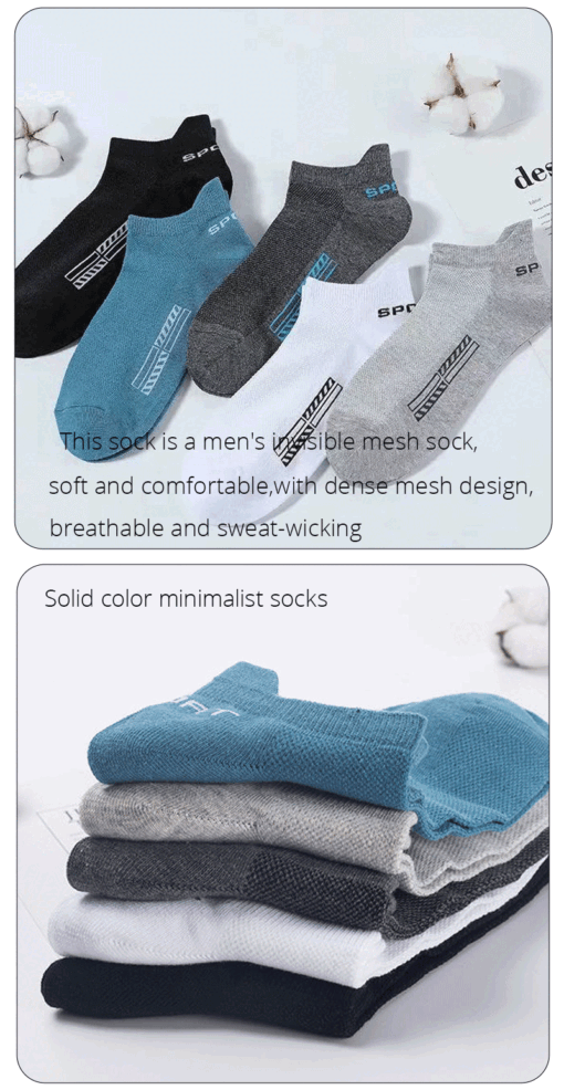 Men's Summer Thin Mesh Breathable Polyester Sports Socks - Image 20