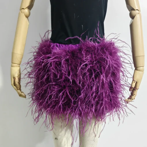 Ostrich Feather Mini Skirt - Image 18