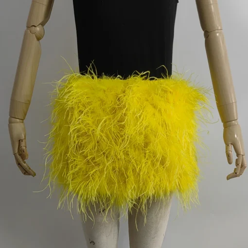 Ostrich Feather Mini Skirt - Image 34
