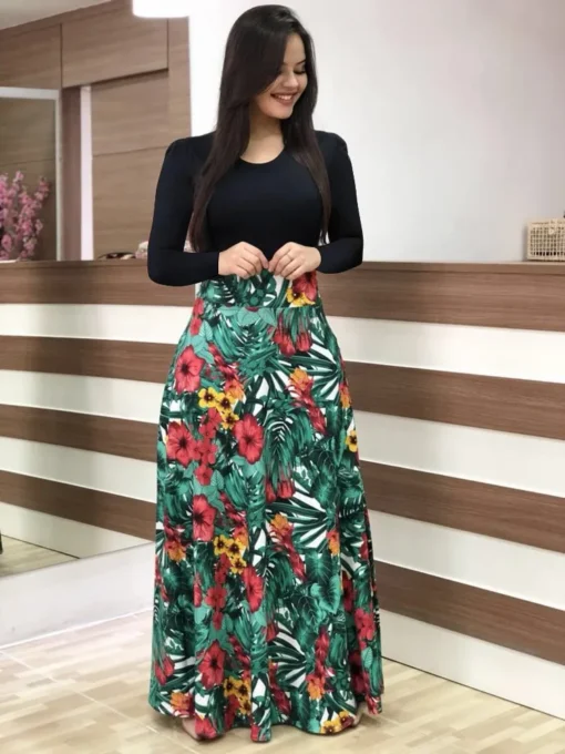 Flower Print Short Sleeved Dress - Image 24