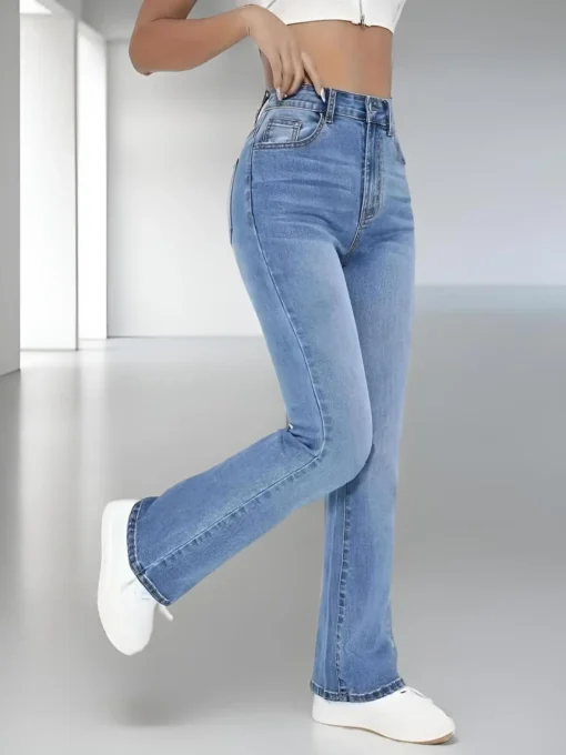 Slimming High Waist Washed Jeans