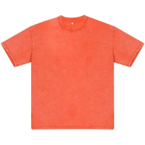 American Style Retro Heavyweight Solid Color Short Sleeved T-shirt - Image 9