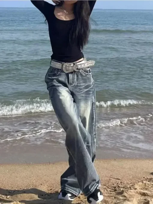 HOUZHOU Vintage Baggy Jeans - Image 3