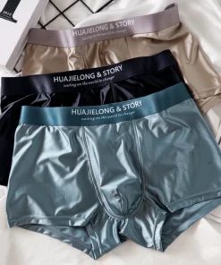 3PCS/Pack Luxury Ice Silk Satin-like Boxers