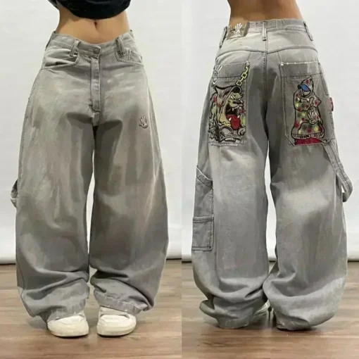 Skull Embroidered Jeans - Image 8