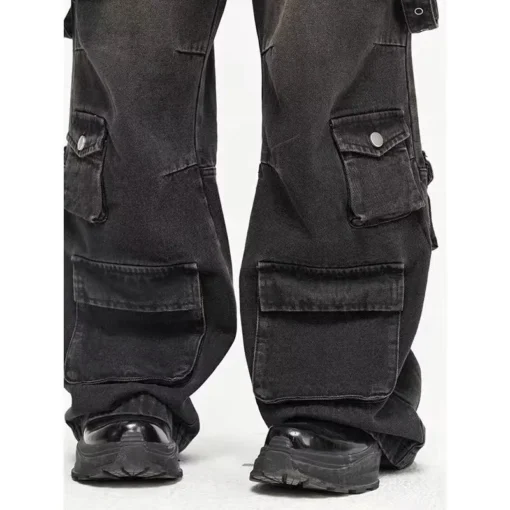 2024 Y2K Multiple Pockets Baggy Cargo Jeans Pants - Image 6