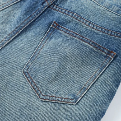Metal Rivet High Waist Jeans - Image 36