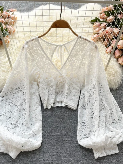 Autumn Elegant Lace Blouse - Image 7