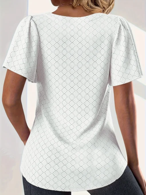 Loose Ruffle Hollow Top - Image 17