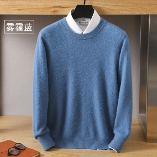 Men's 100% Pure Mink Cashmere Sweater - Image 11