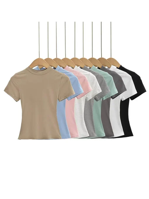 Sexy Slim Y2K Short Sleeve