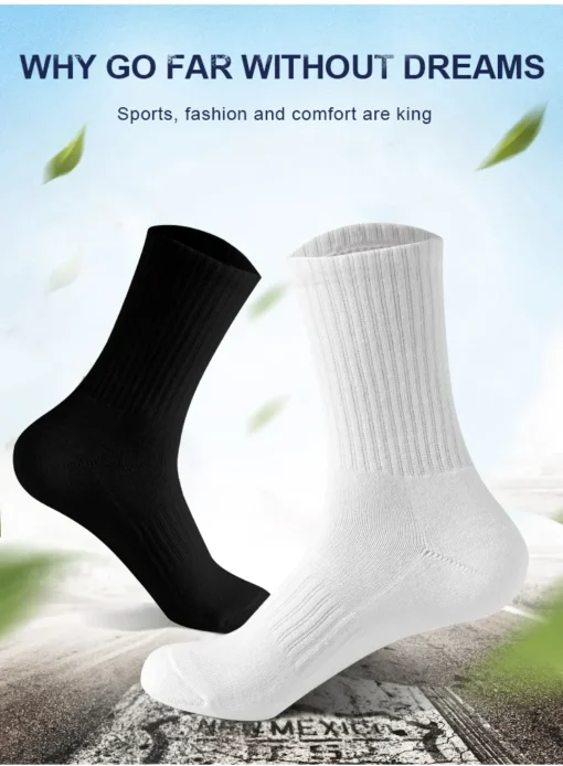 5Pairs Brand Men Cotton New Style White Socks - Image 11